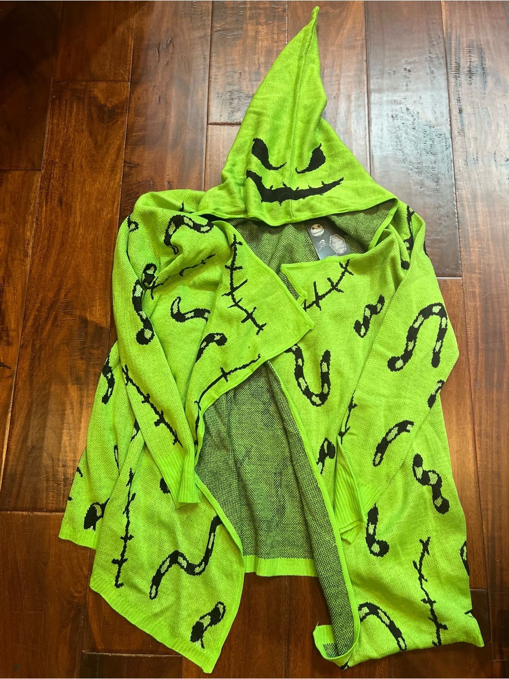 Disney Neon Green Hooded Monster Cardigan with Black Accents